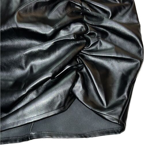 FTF Faux Leather Ruched Skirt - Picture 5 of 14
